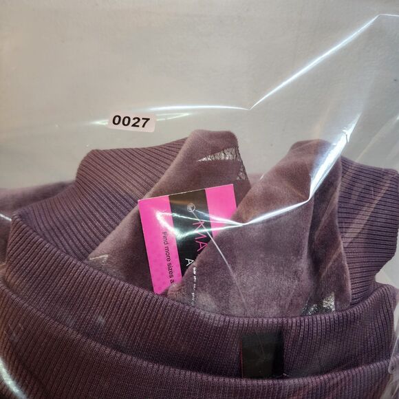 Material Girl Sweater Womens Medium Plum Velour Off The Shoulder Madonna - Picture 8 of 8